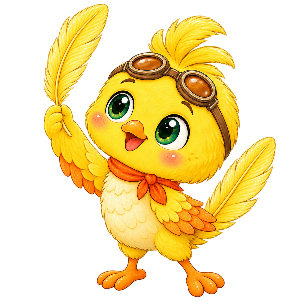 Cucly con su pluma