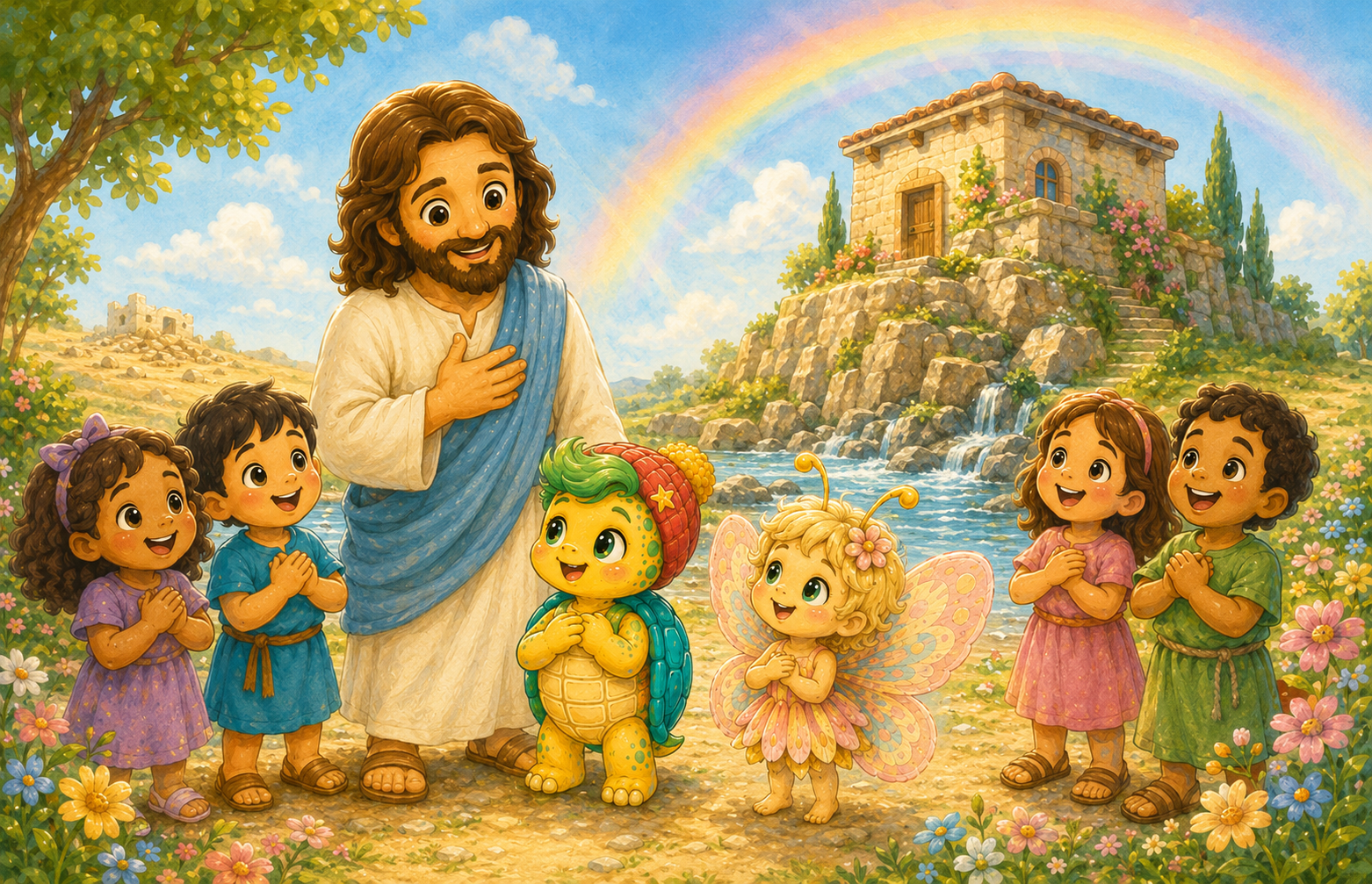 Lámina bíblica: Jesús, nuestra roca firme